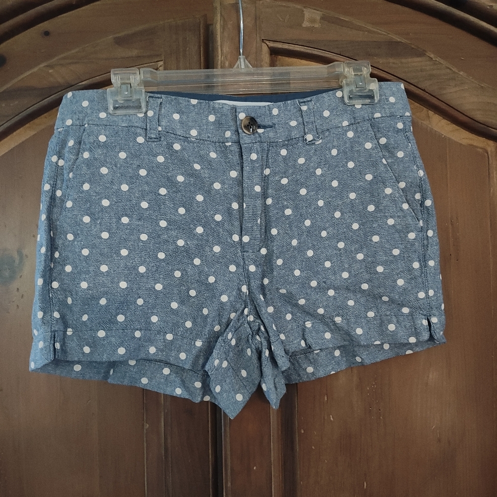 Old Navy Blue and White Jean Shorts with Polka Dot Pattern - Picture 2 of 4